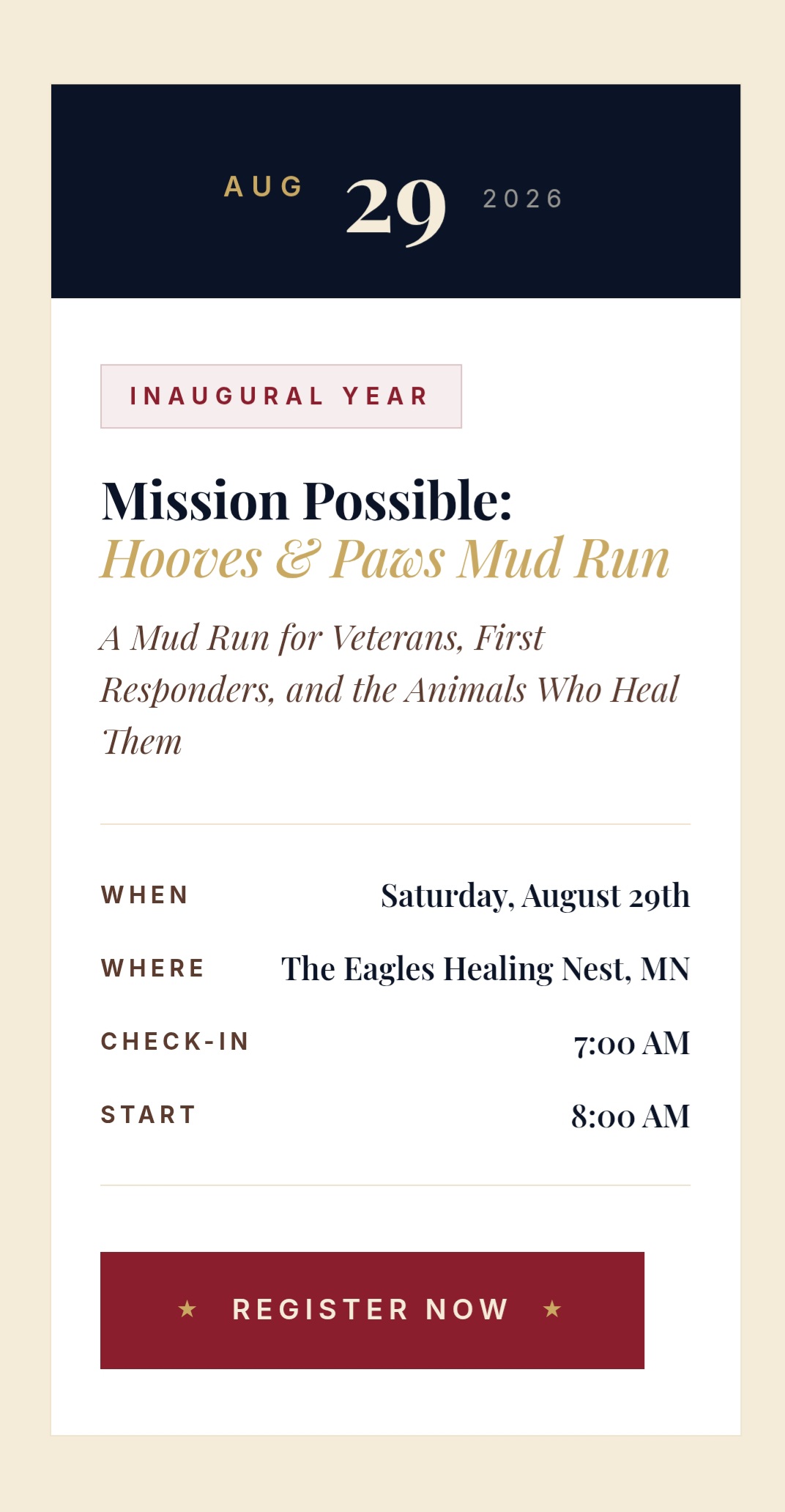 Event details page