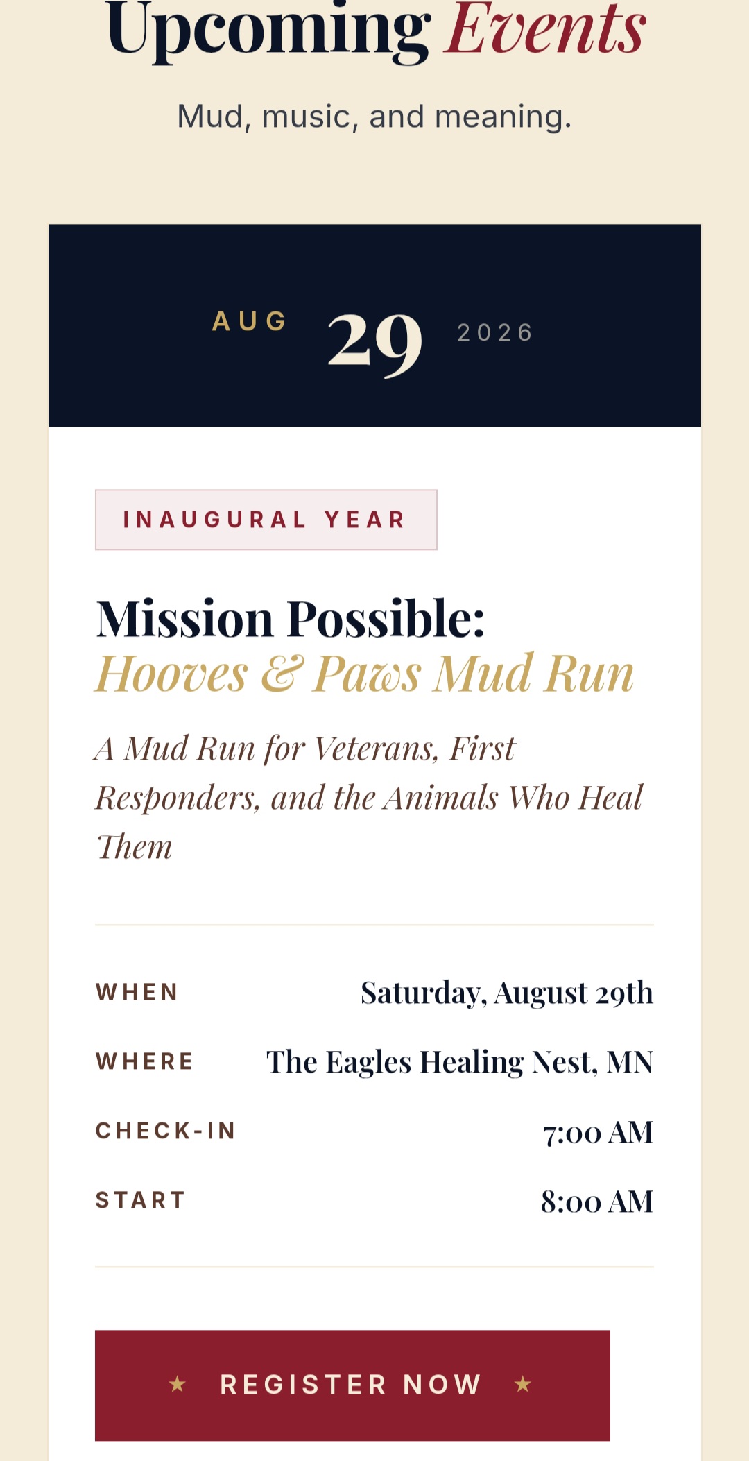 Events page