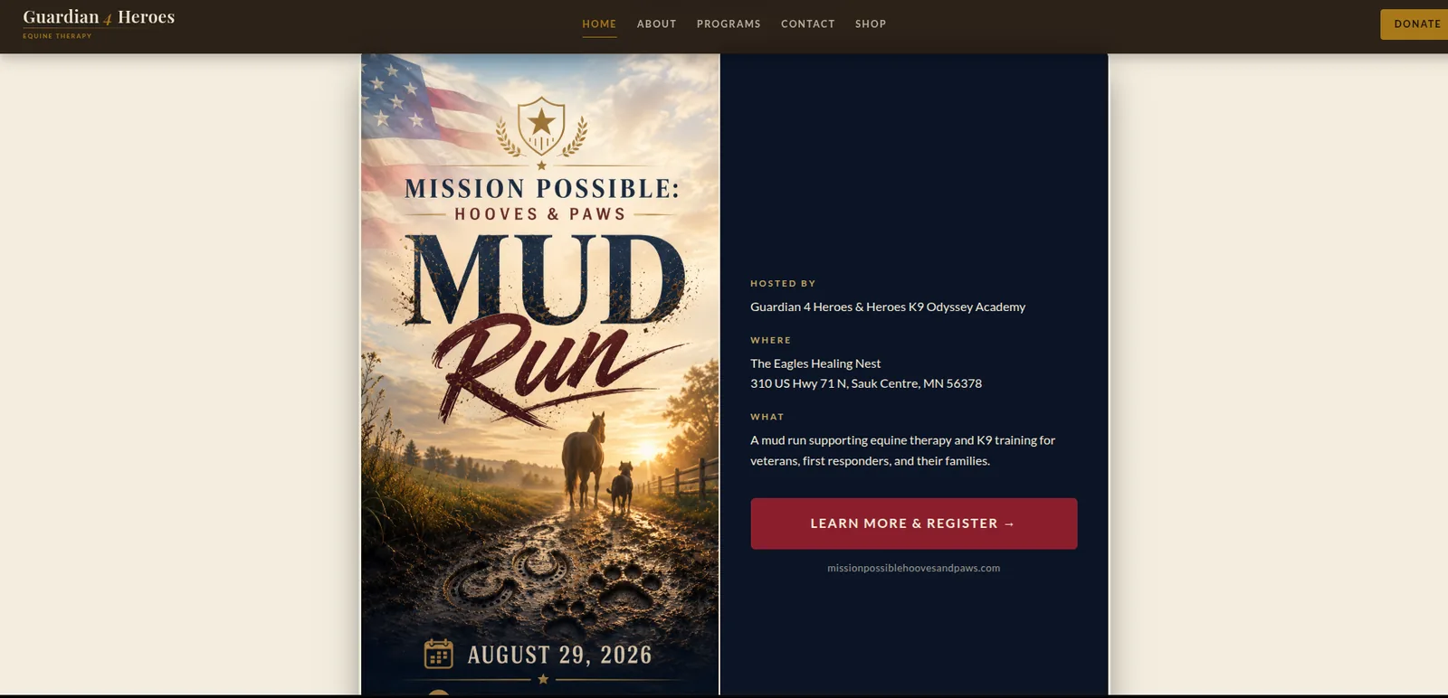 Guardian 4 Heroes: Mission Possible event feature, desktop view