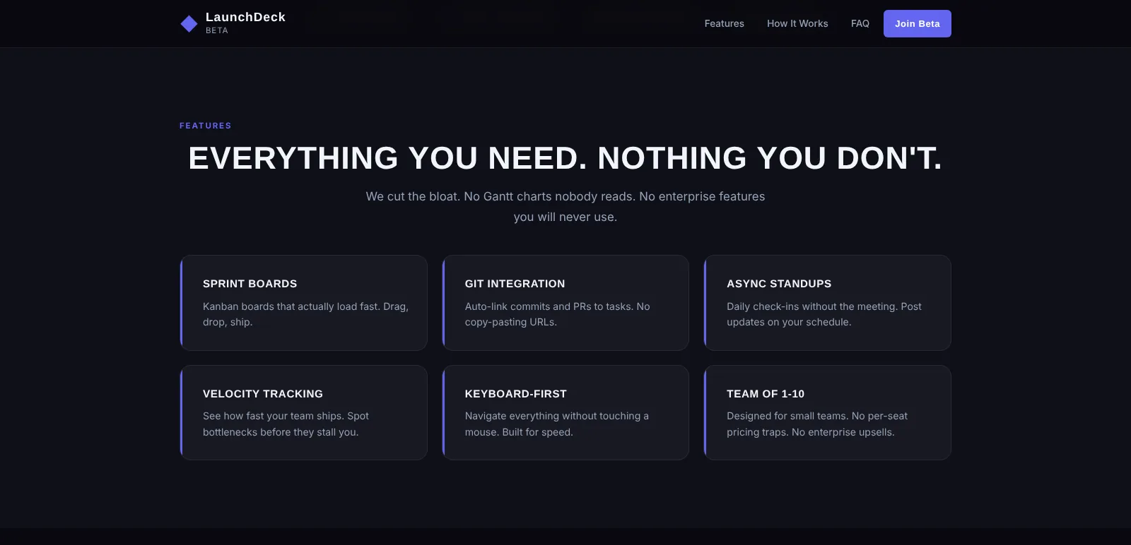 LaunchDeck: Features, desktop view