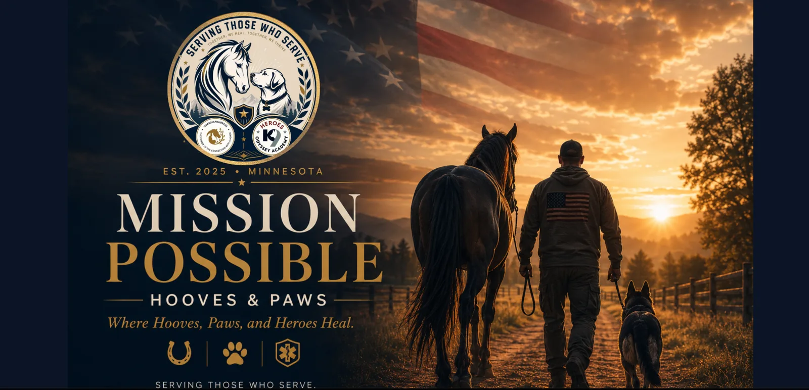 Mission Possible Hooves & Paws: Homepage hero, desktop view