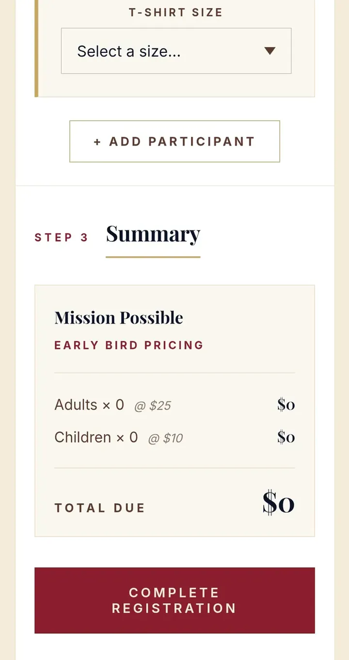 Mission Possible Hooves & Paws: Backend admin view, mobile view
