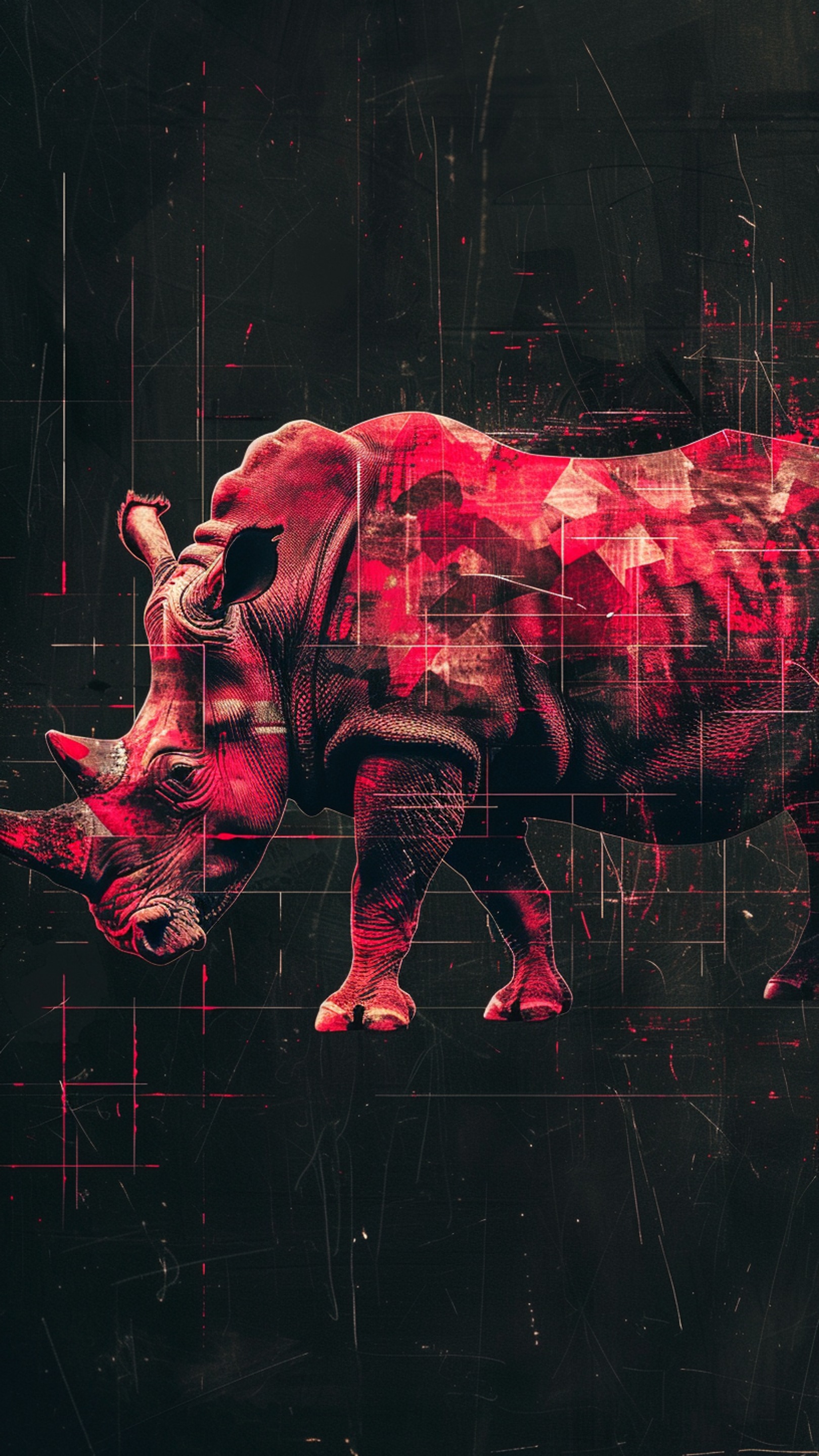 Digital wallpaper art - rhino 1