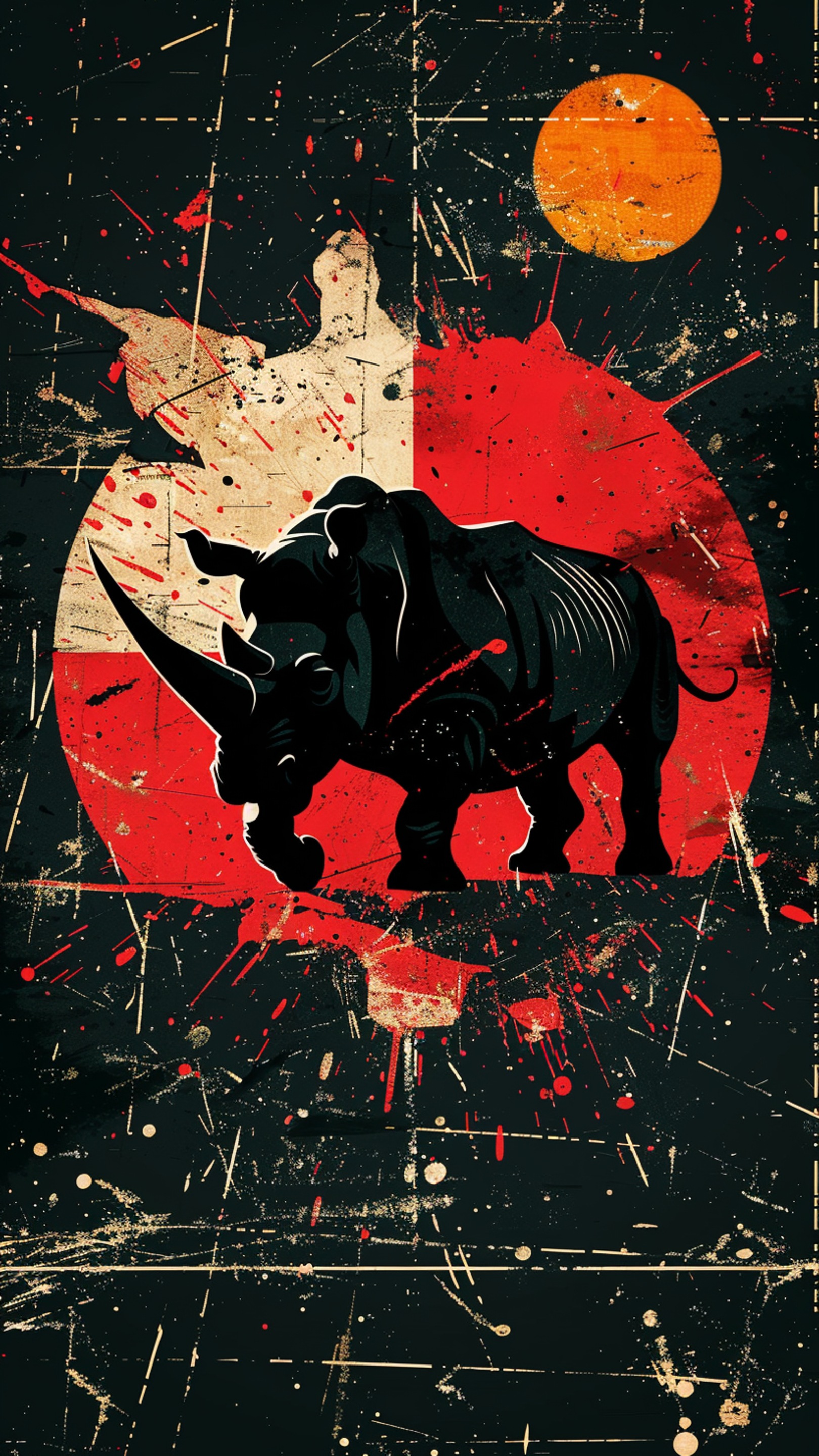Digital wallpaper art - rhino 4