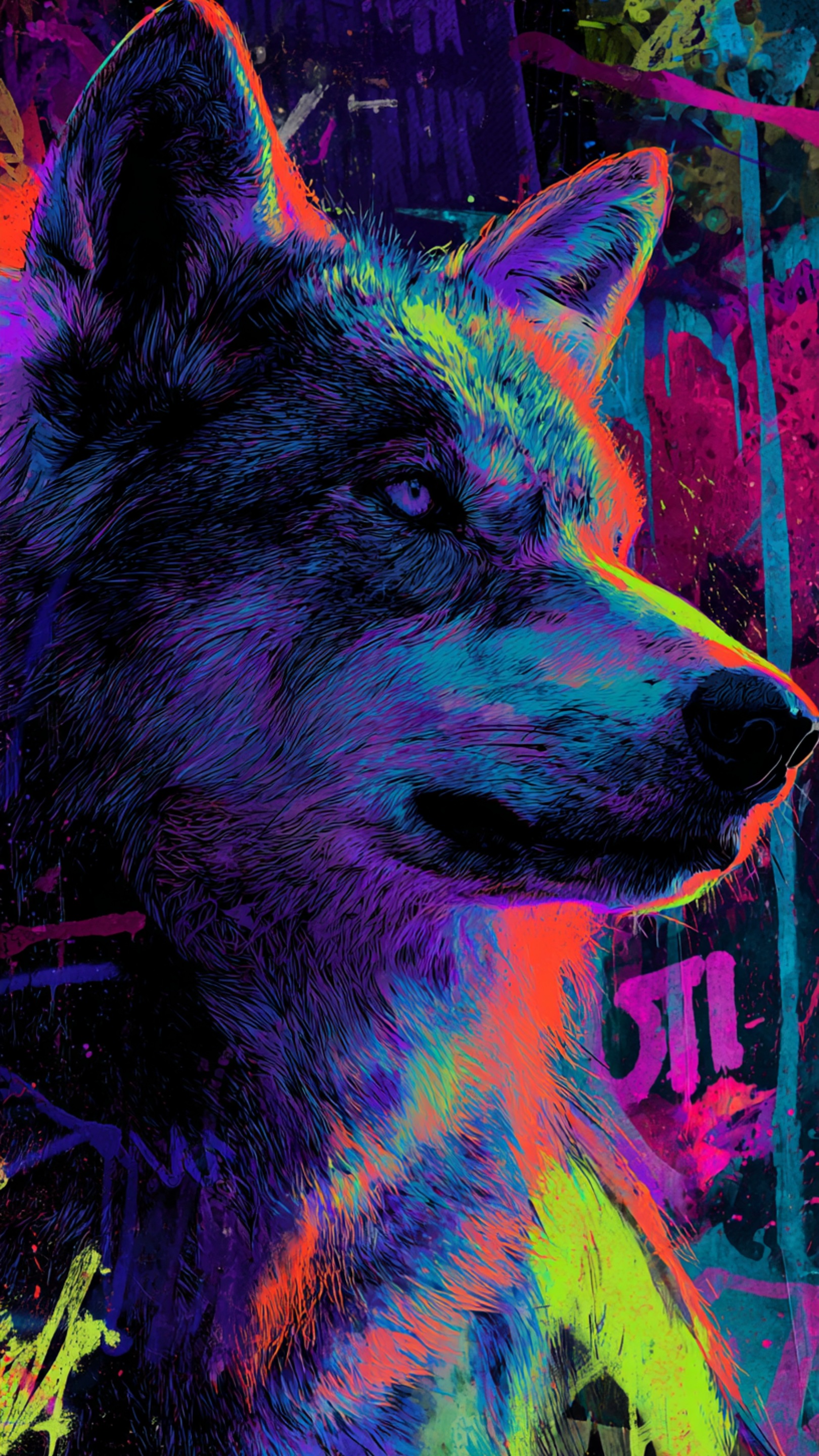 Digital wallpaper art - wolf 3
