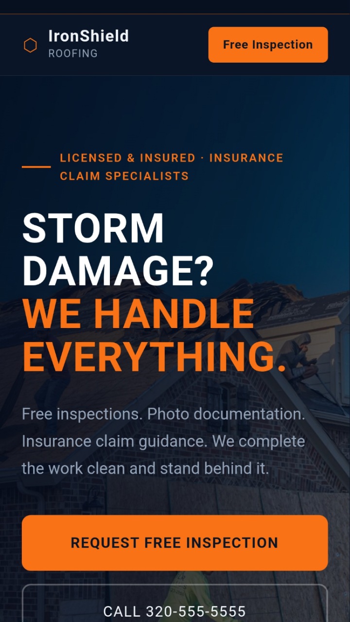 IronShield Roofing landing page demo
