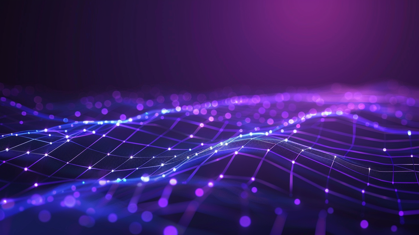Abstract network grid representing connected software systems